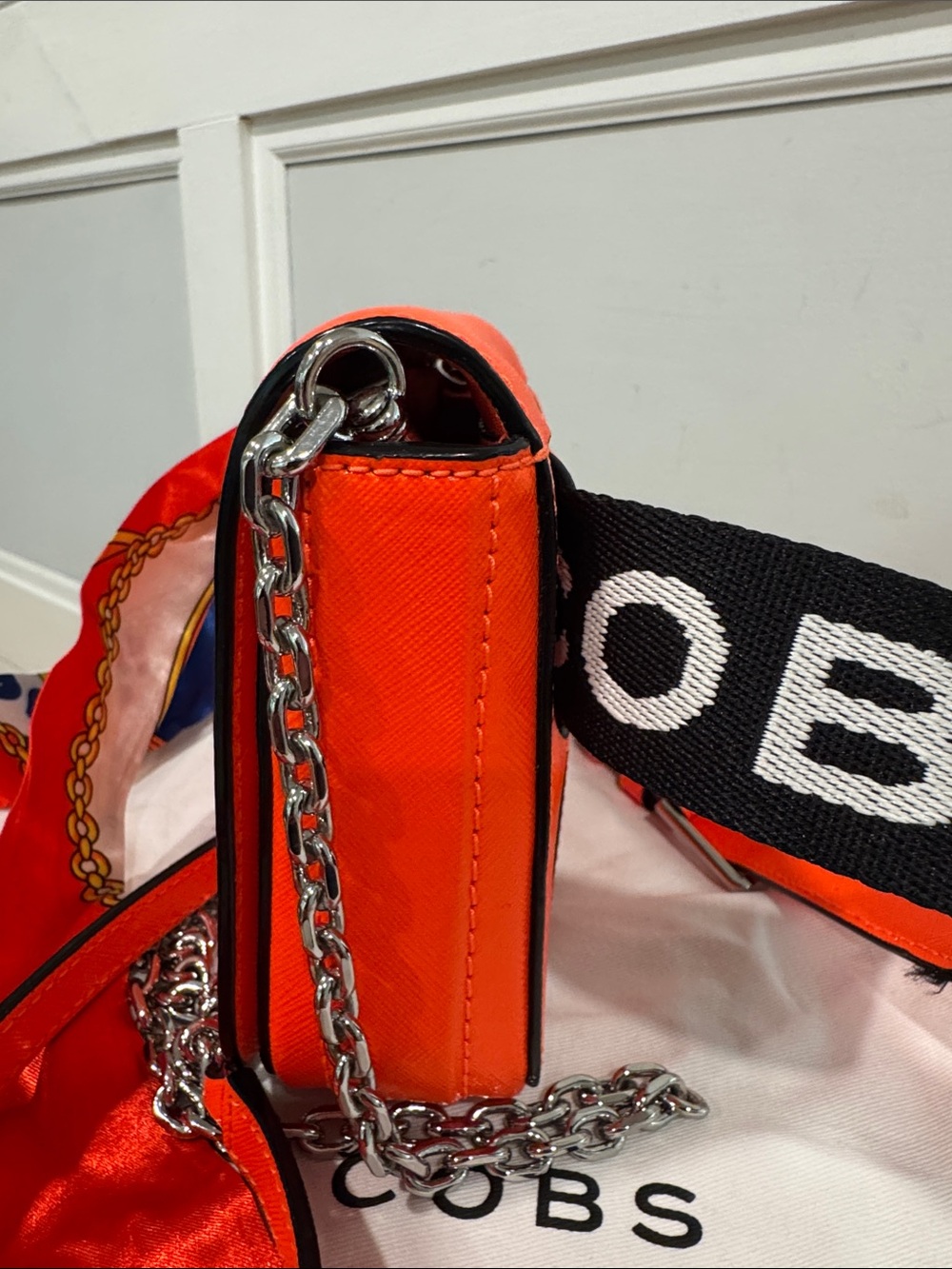 Marc Jacobs Bag Snapshot Small Crossbody Fanny Pack Belt Bag Orange Logo Strap - Picture 6 of 17
